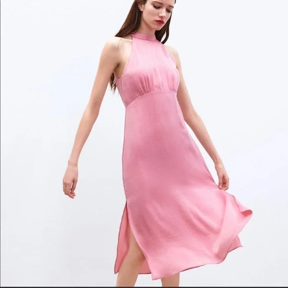 Zara | Dresses | Zara Midi Pink Dress | Poshmark